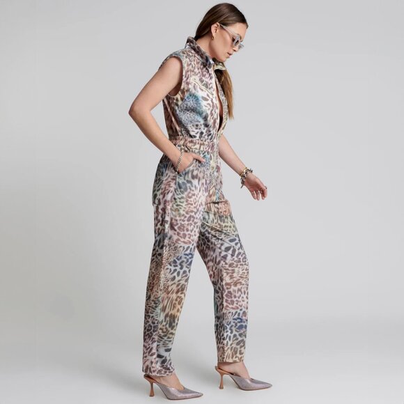 One Teaspoon leopard animal spotted print OLIVIA sleeveless jumpsuit XXS NEW - Picture 4 of 6